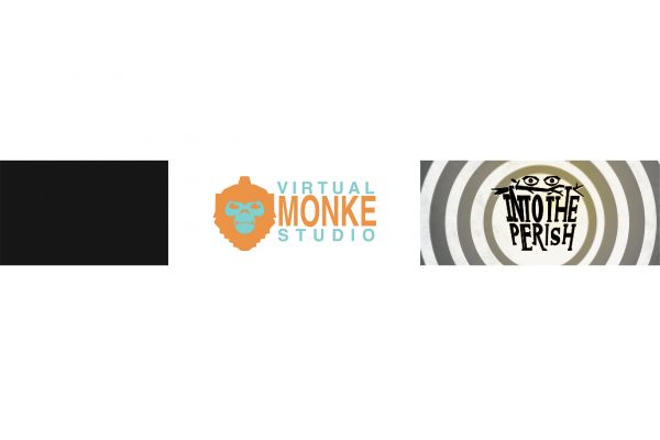A banner containing the Virtual Monke Studios and Into The Perish logos